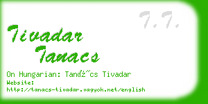 tivadar tanacs business card